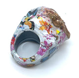 Raw Ethiopian Crackle Opal Statement Ring with Spring Butterfly Print sz 5.5/6