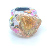 Raw Ethiopian Crackle Opal Statement Ring with Spring Butterfly Print sz 5.5/6