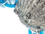 Oversized Silver Bismuth Crystal Encrusted Scallop Shell Necklace