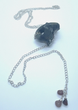 BLOWOUT Jasper & Garnet Drop Lariat Snake Silver Glitter Necklace