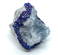 Raw Celstite Cluster Sparkle Bling Statement Ring sz 11