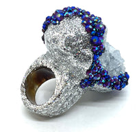 Raw Celstite Cluster Sparkle Bling Statement Ring sz 11