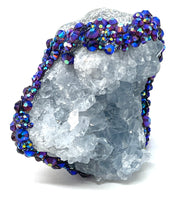 Raw Celstite Cluster Sparkle Bling Statement Ring sz 11