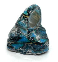 Oversized Labradorite Slab Snake Skin Statement Ring size 9