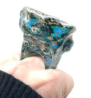 Oversized Labradorite Slab Snake Skin Statement Ring size 9