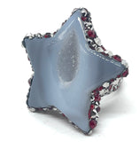Lucky Star Bling Agate Sparkle Ring in Red Combo sz 12