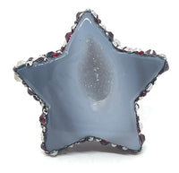 Lucky Star Bling Agate Sparkle Ring in Red Combo sz 12