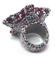 Lucky Star Bling Agate Sparkle Ring in Red Combo sz 12