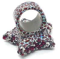 Lucky Star Bling Agate Sparkle Ring in Red Combo sz 12