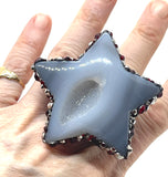 Lucky Star Bling Agate Sparkle Ring in Red Combo sz 12