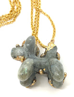 Labradorite Balloon Dog Mood Paint Statement Necklace
