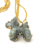 Labradorite Balloon Dog Mood Paint Statement Necklace