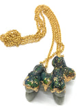 Labradorite Balloon Dog Mood Paint Statement Necklace
