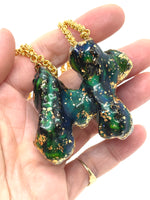 Labradorite Balloon Dog Mood Paint Statement Necklace
