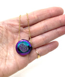 Lovely Dainty Round Faceted Disco Ball Druzy Layering Necklace