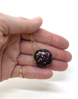 Lovely Dainty Round Faceted Disco Ball Druzy Layering Necklace