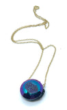 Lovely Dainty Round Faceted Disco Ball Druzy Layering Necklace