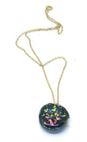 Lovely Dainty Round Faceted Disco Ball Druzy Layering Necklace