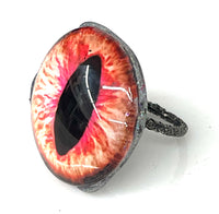 Red Eye Solitaire Ring sz 7-9