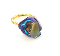 Gold Rough Opal Solitaire Ring sz 7/8