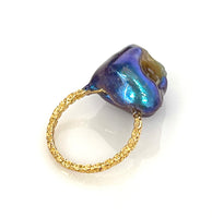 Gold Rough Opal Solitaire Ring sz 7/8