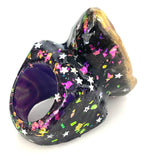 Halo Agate Geode Half Statement Ring size 9