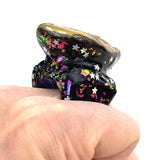Halo Agate Geode Half Statement Ring size 9