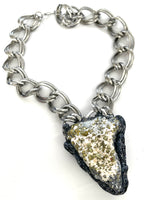 Spheralite & Pyrite Statement Necklace with Holographic Glitter Accents
