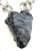 Spheralite & Pyrite Statement Necklace with Holographic Glitter Accents