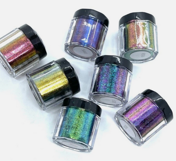 Set Of 6 Duo Chrome Glitter Flake Eye Shadow New & Sealed