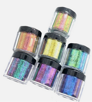 Set Of 6 Duo Chrome Glitter Flake Eye Shadow New & Sealed