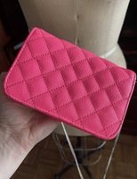 Two Tone Hot Pink Mini Faux Leather Quilted Crossbody Mini Bag