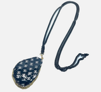 One Of A Kind Raw Geode Slice Black Chanel Necklace