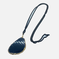 One Of A Kind Raw Geode Slice Black Chanel Necklace