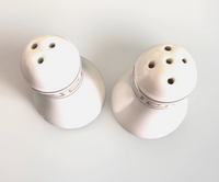 New Chanel Gold & White Ceramic China Salt & Pepper Shakers Set
