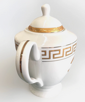 New Chanel Gold & White Ceramic China Teapot