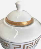 New Chanel Gold & White Ceramic China Teapot