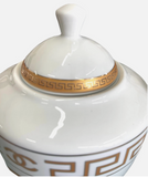 New Chanel Gold & White Ceramic China Teapot