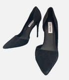 New Steve Madden Sondra Black Suede D’Orsay High Heels Sz 8