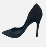 New Steve Madden Sondra Black Suede D’Orsay High Heels Sz 8