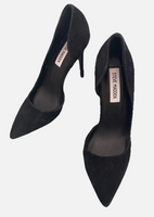 New Steve Madden Sondra Black Suede D’Orsay High Heels Sz 8