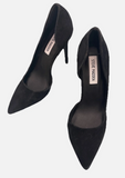New Steve Madden Sondra Black Suede D’Orsay High Heels Sz 8