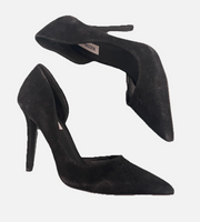 New Steve Madden Sondra Black Suede D’Orsay High Heels Sz 8
