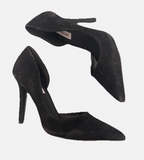 New Steve Madden Sondra Black Suede D’Orsay High Heels Sz 8