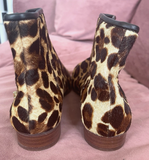 Louise Et Vie Pony Hair Animal Print Booties Sz 37