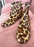 Louise Et Vie Pony Hair Animal Print Booties Sz 37