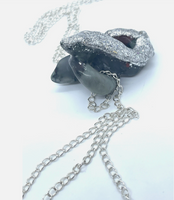 BLOWOUT Jasper & Garnet Drop Lariat Snake Silver Glitter Necklace
