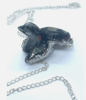 BLOWOUT Jasper & Garnet Drop Lariat Snake Silver Glitter Necklace