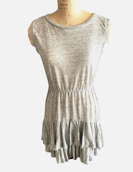 Rebecca Taylor Grey Ruffle Skirt Dress Sz M