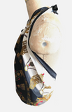 Authentic Vintage HERMES Chain Link Charm Bracelet Print Black 100% Silk Scarf